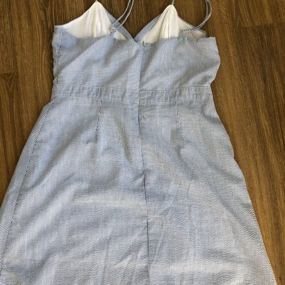 White and Blue Striped Cut-Out Dress - Picture 8 of 9